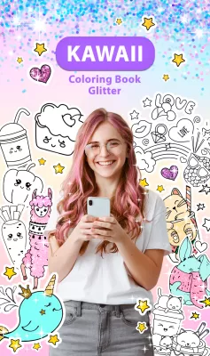 Kawaii Coloring Book Glitter screenshot1