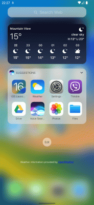 Launcher iOS 16 screenshot1
