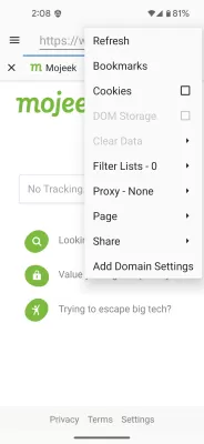 Privacy Browser screenshot1